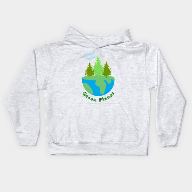 Green Planet Kids Hoodie by Cachorro 26